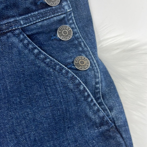 COURTSHOP DENIM OVERALL SHORTS SIZE WOMEN XS - Picture 6 of 8